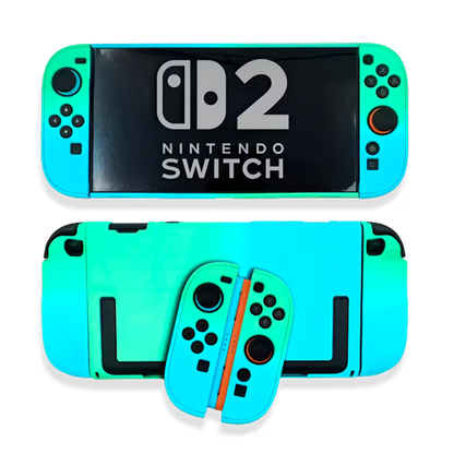 Carcasa Acrílica Nintendo Switch 2 – Degradado Verde Menta & Azul | Split Design