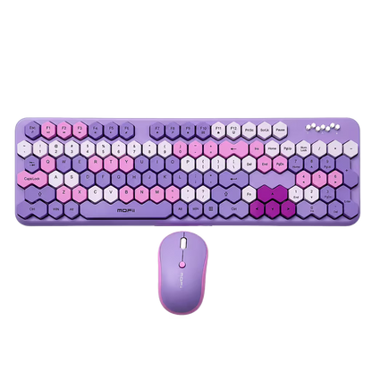 Combo Teclado y Mouse MOFII Honey — Morado | Inalámbrico 2.4G 1200 DPI Membrana