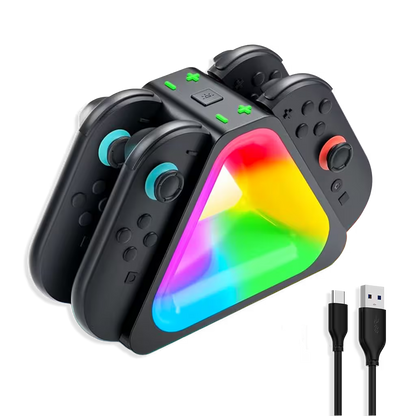 Base de Carga Joy-Con 4en1 RGB Nintendo Switch 2 – Charging Dock Triangular | USB-C