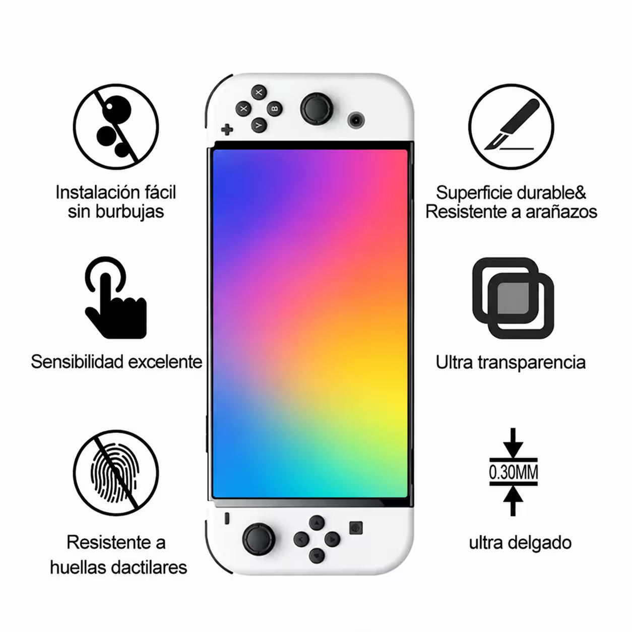 Vidrio Templado Nintendo Switch OLED – Protección 9H HD 99%