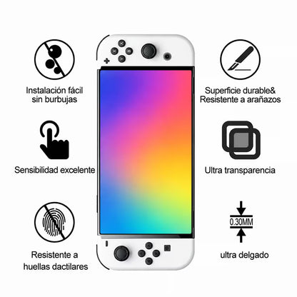 Vidrio Templado Nintendo Switch OLED – Protección 9H HD 99%
