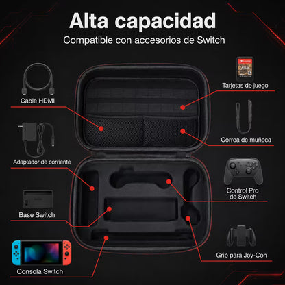 Maleta Viajera Nintendo Switch 1, OLED — Gran Almacenamiento | EVA + Nailon