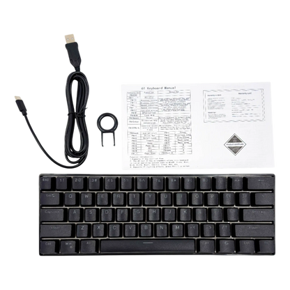 Teclado mecánico para juegos T-Wolf T60 60% RGB con cable NEGRO