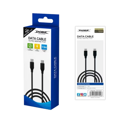 Cable USB-C a USB-C DOBE 1.5m  – Carga Rápida 5V/3A + Datos 480Mbps | Nailon Trenzado