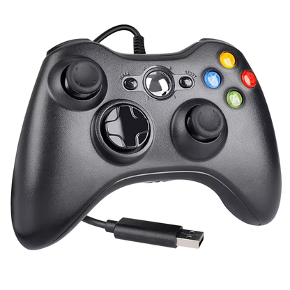 Control Genérico con Cable para Xbox 360 y PC - Vibración Dual USB 1.5m | Ergonómico Windows