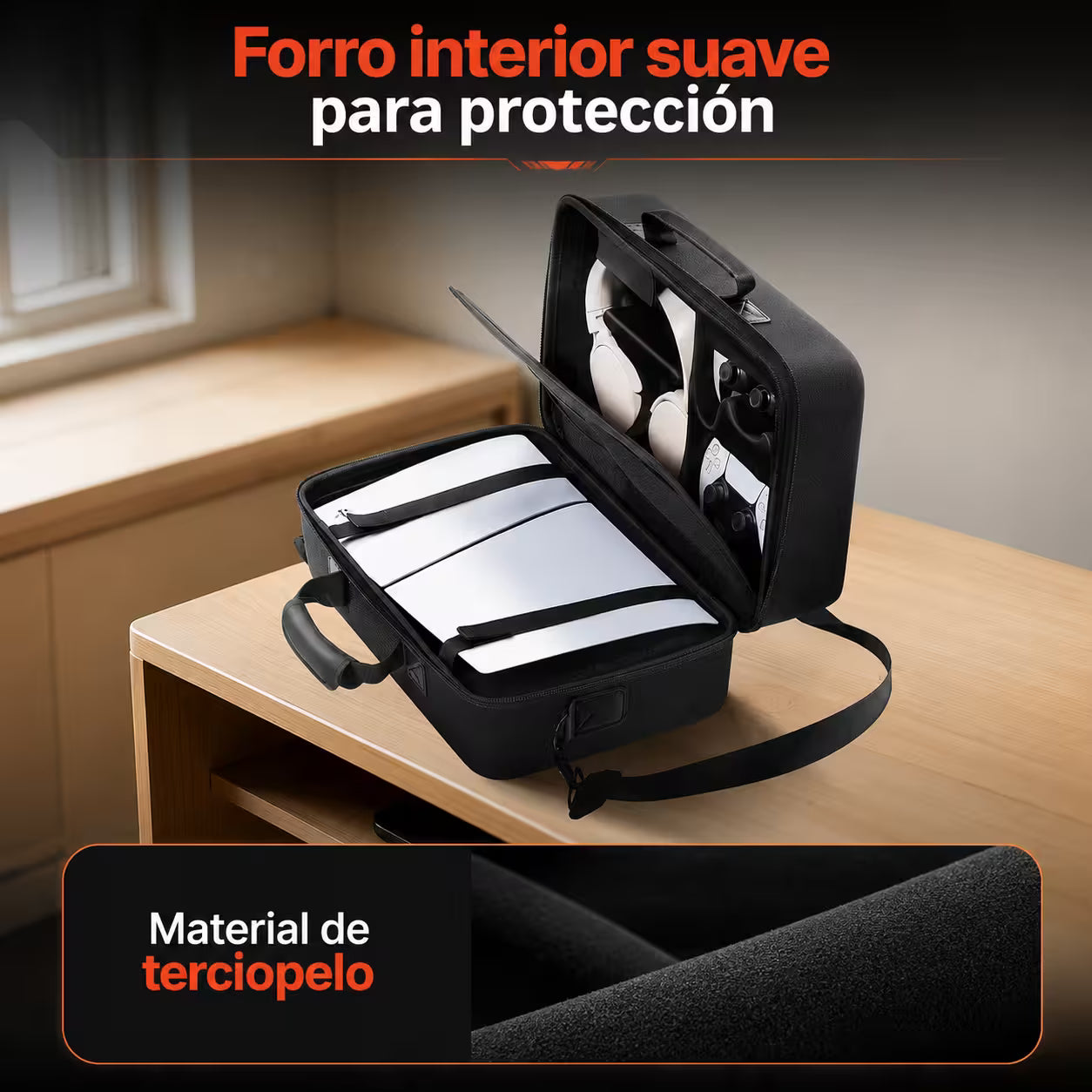 Maleta de Transporte Rígida PS5 – Gran Capacidad EVA | Consola + 2 Controles + Accesorios