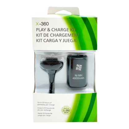 KIT CARGA Y JUEGA GENÉRICO CONTROL XBOX 360