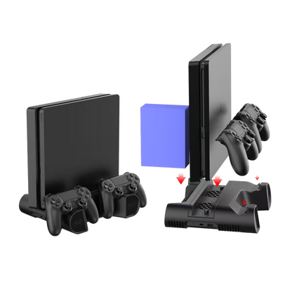 Base Cargadora y Refrigerante DOBE para PS4 | Ventilador + Carga Dual | PS4, Slim y Pro
