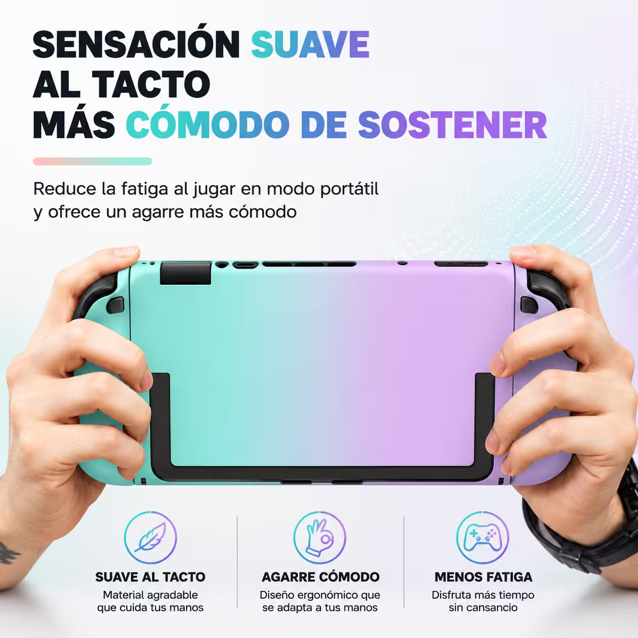 Carcasa Protectora Nintendo Switch 2 | Acrílica Degradado Verde Menta y Lila