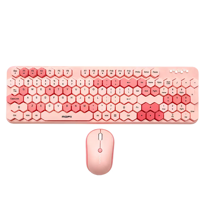 Combo Teclado y Mouse MOFII Honey — Rosado | Inalámbrico 2.4G 1200 DPI Membrana