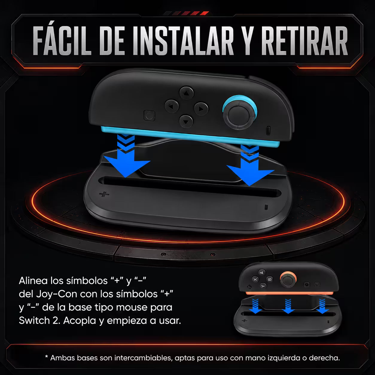 Soporte Joy-Con Tipo Mouse Nintendo Switch 2 - Pack 2 Unidades Magnético Teflón PTFE