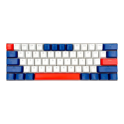 Teclado mecánico para juegos T-Wolf T60 60% RGB con cable BLANCO- AZUL