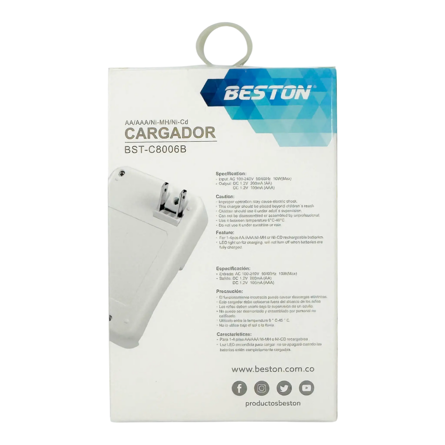 CARGADOR PILAS AAx4 RANURAS (INCLUYE 4 PILAS RECARGABLES DE 1500mAh)