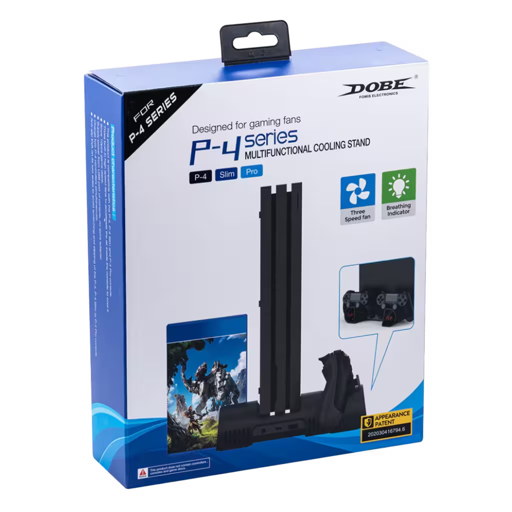 Base Cargadora y Refrigerante DOBE para PS4 | Ventilador + Carga Dual | PS4, Slim y Pro