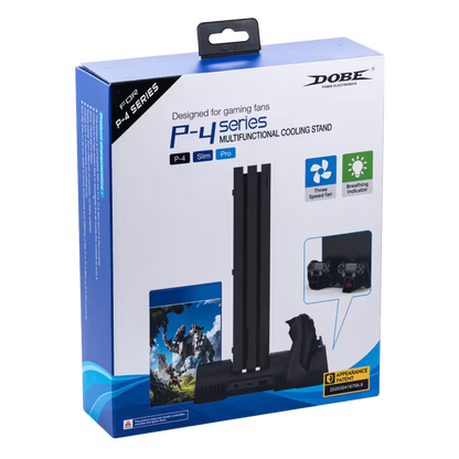 Base Cargadora y Refrigerante DOBE para PS4 | Ventilador + Carga Dual | PS4, Slim y Pro