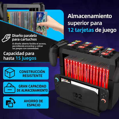Base Vertical Organizadora DOBE para Nintendo Switch, OLED y 2 — Modelo TNS-19051