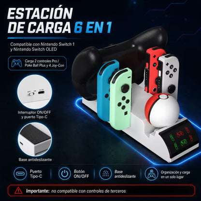 Base Multifuncional de Carga y Soporte Nintendo Switch - DOBE | USB-C Ventilador