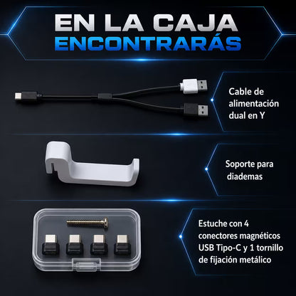 Base de Carga Dual y Ventilación Multifuncional PS5 DOBE - 11 Discos + Ganchos Auriculares | PS5 Slim Pro
