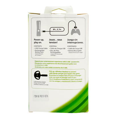 KIT CARGA Y JUEGA GENÉRICO CONTROL XBOX 360