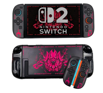 Carcasa Acrílica Nintendo Switch 2 – Zelda Dorado & Fucsia Neón | Split Design
