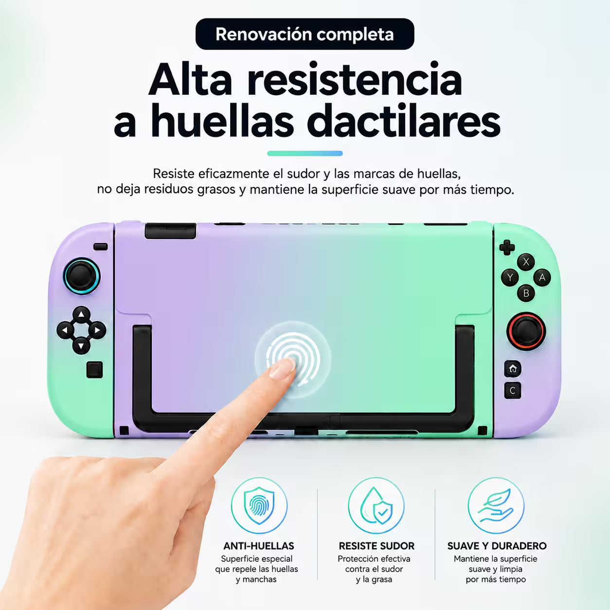 Carcasa Protectora Nintendo Switch 2 | Acrílica Degradado Verde Menta y Lila