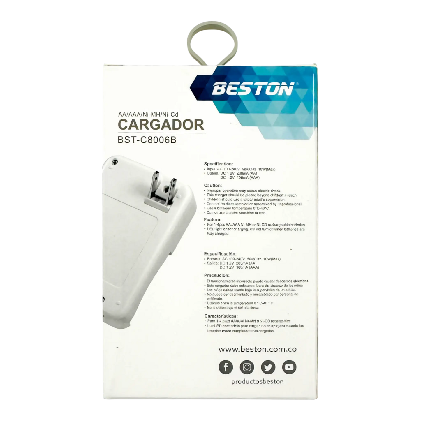 CARGADOR PILAS AAAx4 RANURAS (INCLUYE 4 PILAS RECARGABLES DE 1100mAh)
