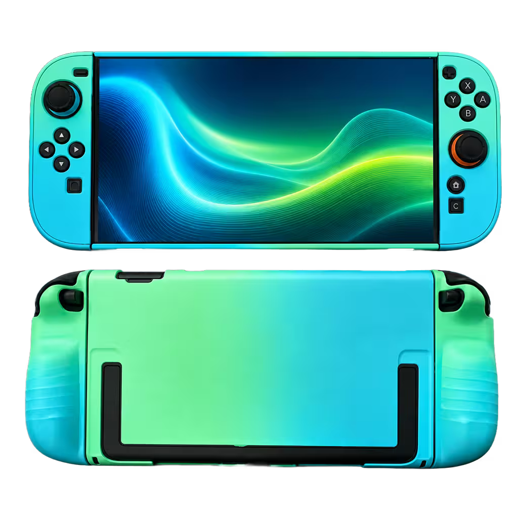 Carcasa Acrílica Nintendo Switch 2 – Degradado Verde Menta & Azul | Split Design