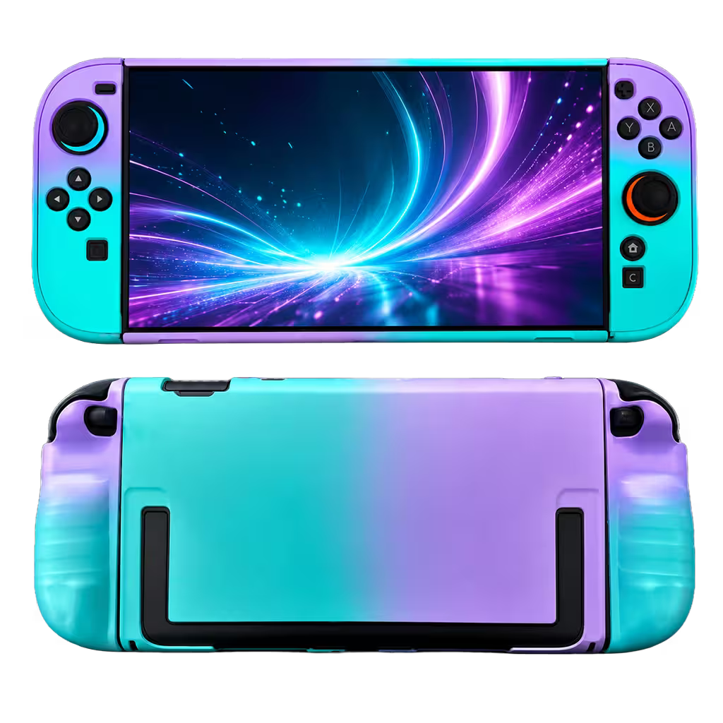 Carcasa Protectora Nintendo Switch 2 | Acrílica Degradado Verde Menta y Lila