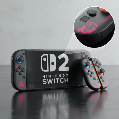 Carcasa Acrílica Nintendo Switch 2 – Zelda Dorado & Fucsia Neón | Split Design