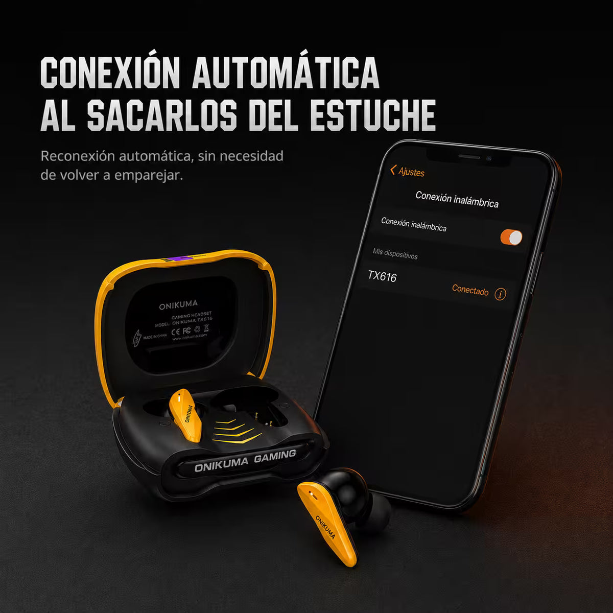 Audífonos Gamer ONIKUMA TX616 Bluetooth 5.4 + 2.4GHz con ENC y Estuche de Carga