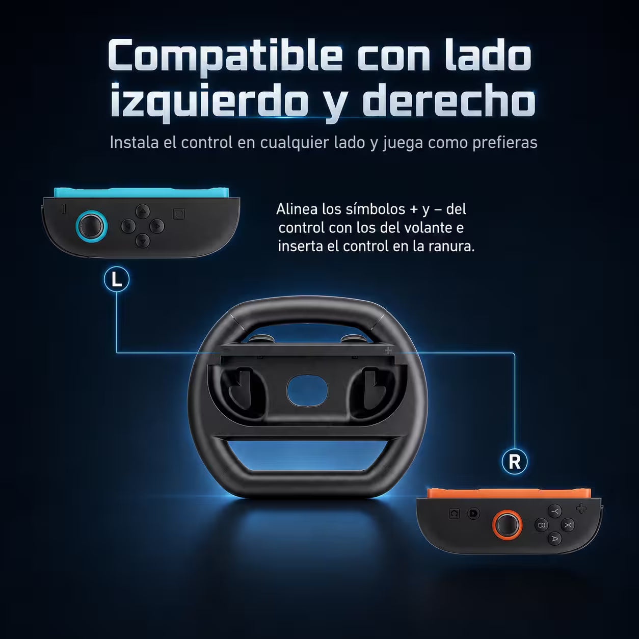 Volante para Joy-Con Nintendo Switch 2 - Pack x2 L+R Simulador Conducción Carreras
