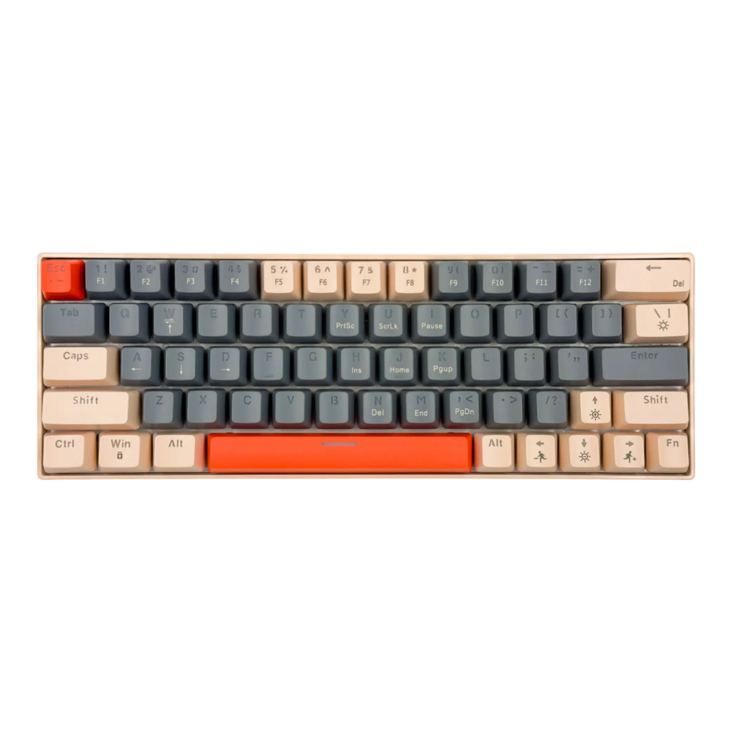 Teclado mecánico para juegos T-Wolf T60 60% RGB con cable GRIS-HABANO