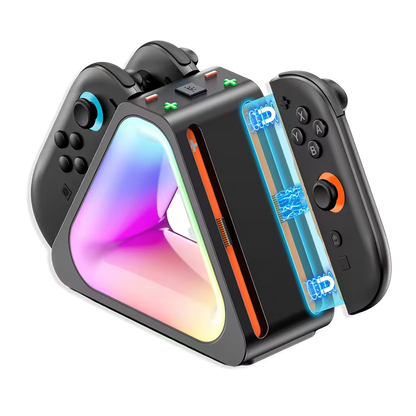 Base de Carga Joy-Con 4en1 RGB Nintendo Switch 2 – Charging Dock Triangular | USB-C