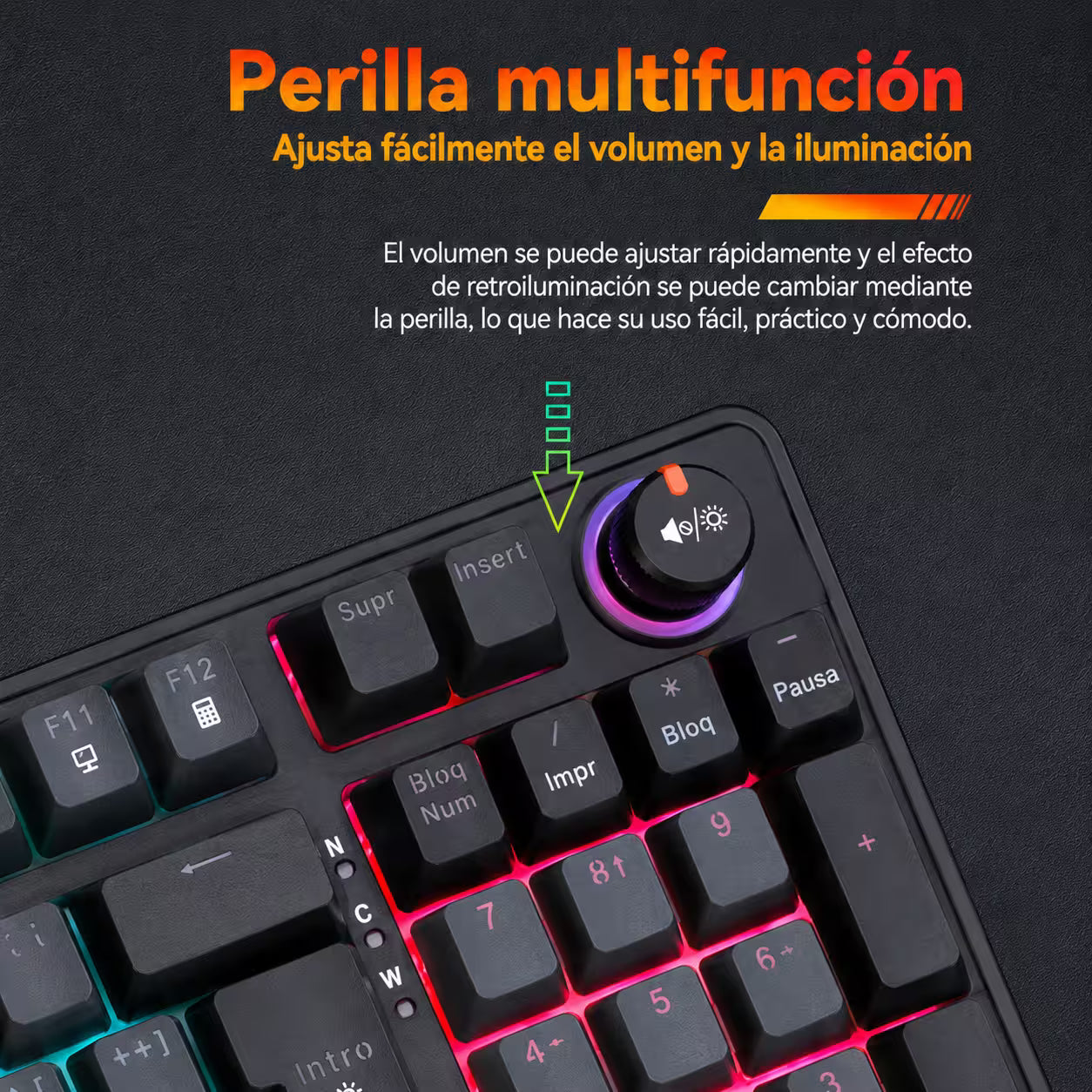 Teclado Mecánico Weibo WB-666 Gris - vista 4 teclado gamer