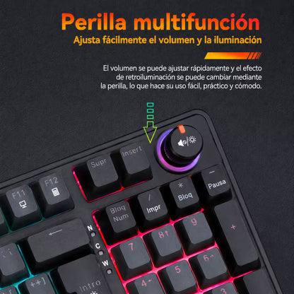 Teclado Mecánico Weibo WB-666 Gris - vista 4 teclado gamer