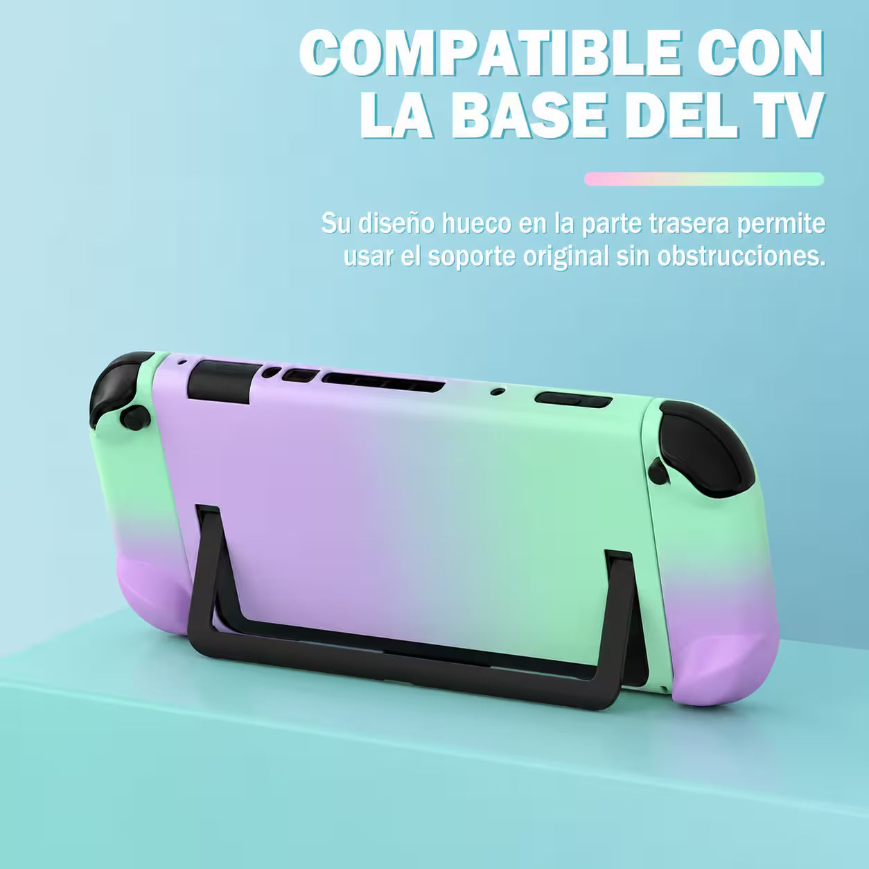 Carcasa Protectora Nintendo Switch 2 | Acrílica Degradado Verde Menta y Lila