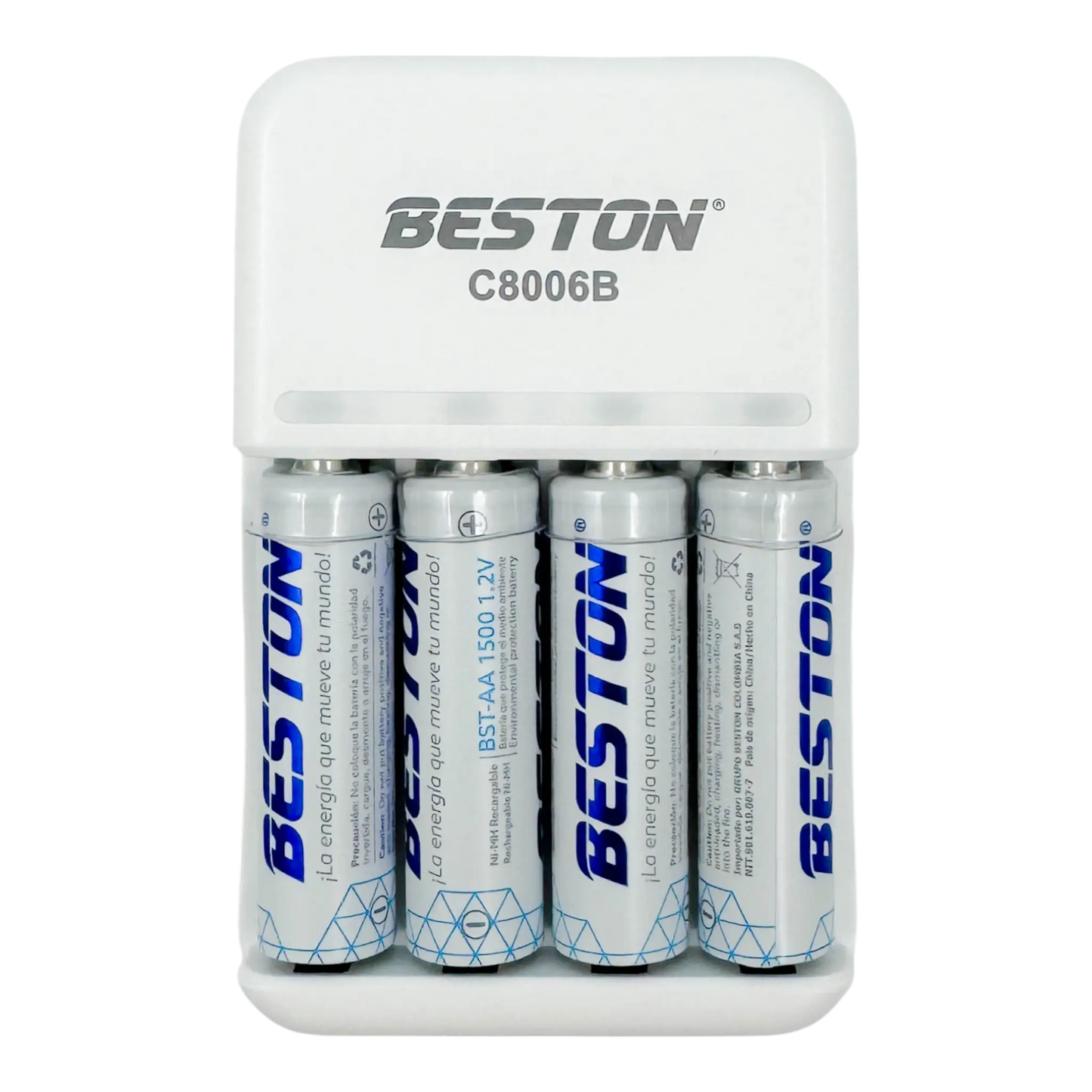 CARGADOR PILAS AAx4 RANURAS (INCLUYE 4 PILAS RECARGABLES DE 1500mAh)
