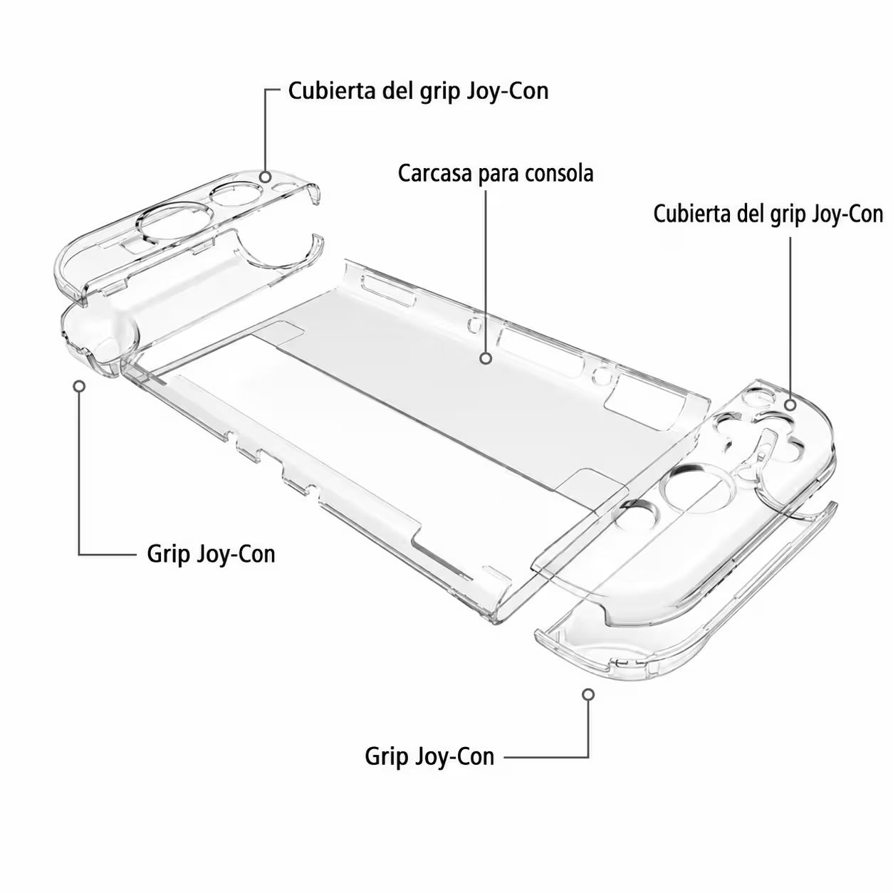 Funda Acrílica Transparente Nintendo Switch OLED - vista 4 funda protector