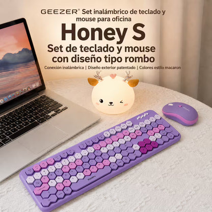 Combo Teclado y Mouse MOFII Honey — Morado | Inalámbrico 2.4G 1200 DPI Membrana