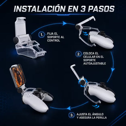Pinza Soporte Smartphone DOBE PS5 DualSense - Clip Teléfono Móvil Hasta 8" Gaming