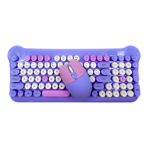 Combo Teclado Mouse Inalámbrico AOAS AS-212 Morado - 2.4G DPI Ajustable