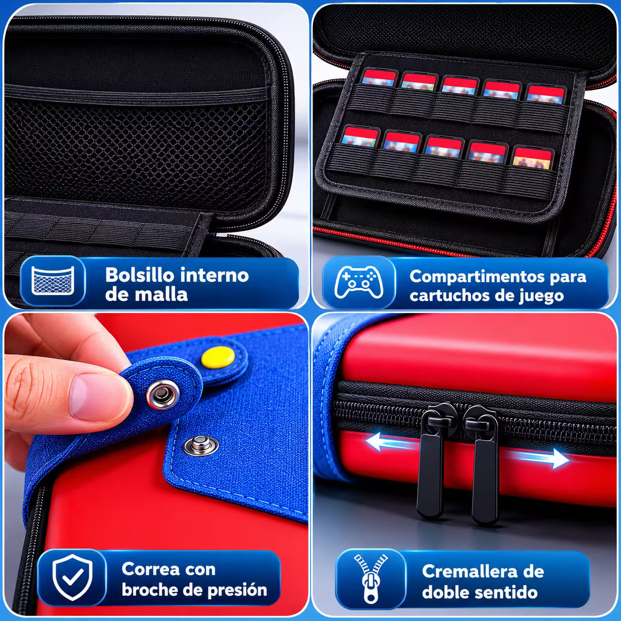Estuche de Transporte Rígido Nintendo Switch 2 – Diseño Mario & Luigi