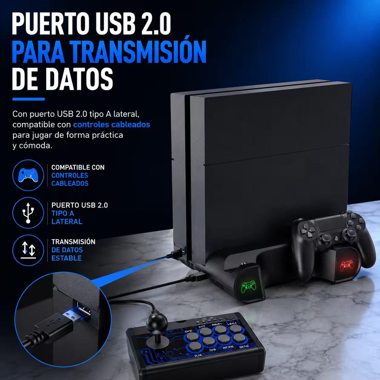 Base Cargadora y Refrigerante DOBE para PS4 | Ventilador + Carga Dual | PS4, Slim y Pro
