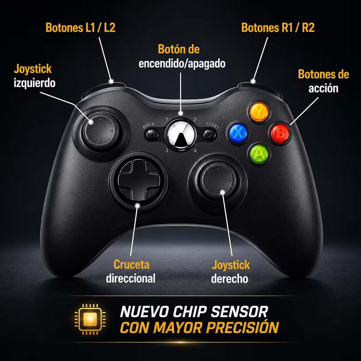 Control Genérico Inalámbrico Xbox 360 - vista 2 control gamer