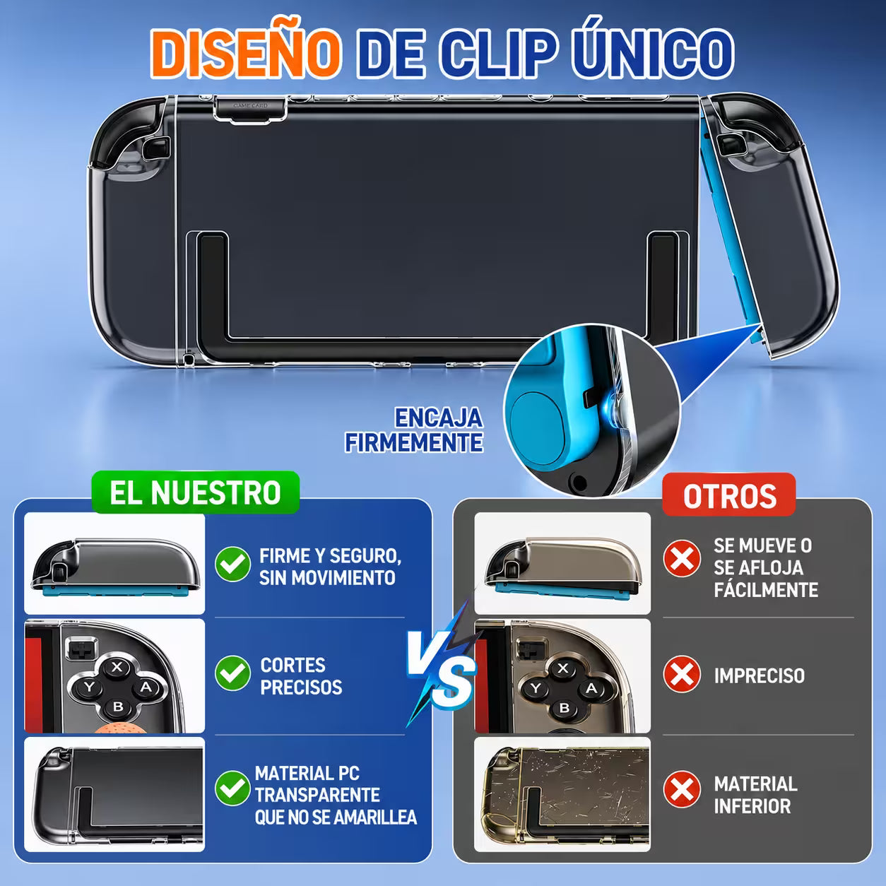 Carcasa Protectora Nintendo Switch 2 | Acrílica Transparente Crystal Clear