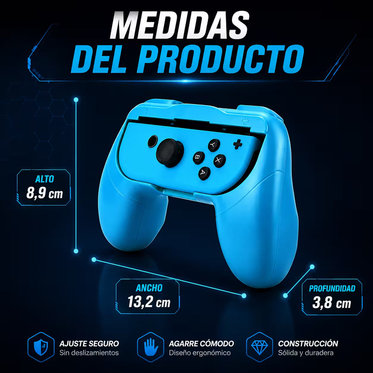 Soporte Controller Grip para Joy-Con Nintendo Switch | Ergónomico Antideslizante