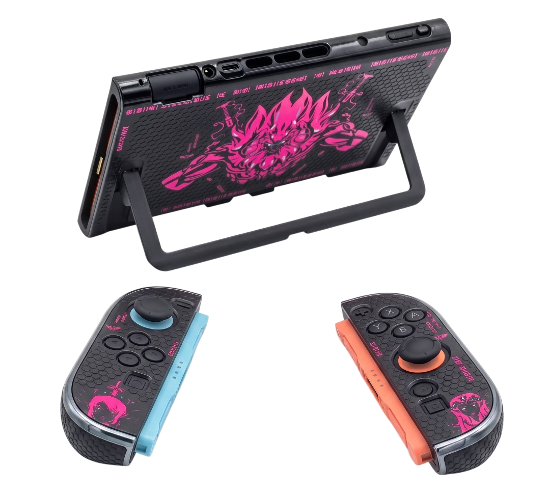 Carcasa Acrílica Nintendo Switch 2 – Zelda Dorado & Fucsia Neón | Split Design
