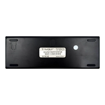Teclado mecánico para juegos T-Wolf T60 60% RGB con cable NEGRO