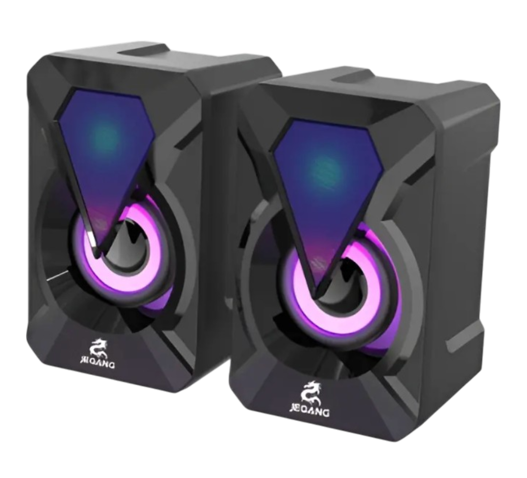 Parlantes RGB JEQANG JS-702 – Cubo Compacto | Sonido 3D Envolvente | USB 5V