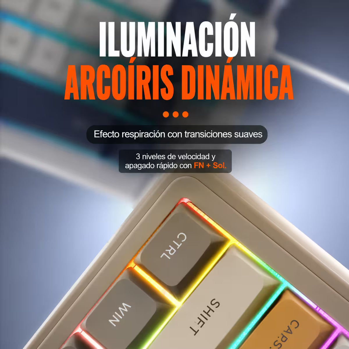 Teclado Gamer de Membrana Weibo WB-222 Retro - Teclas Redondas RGB Multicolor | Perilla Encoder | Cable USB